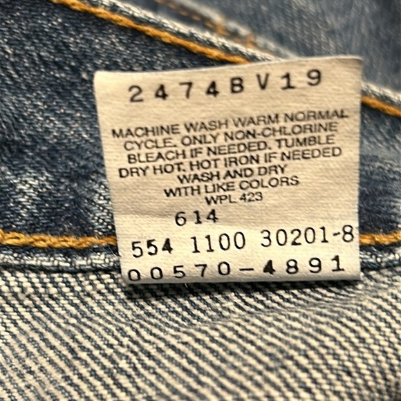 NWT Mens Levis 570 Red Tab Baggy Leg Blue Jeans Size 34x34 34/34 Levi's vintage - Picture 11 of 11